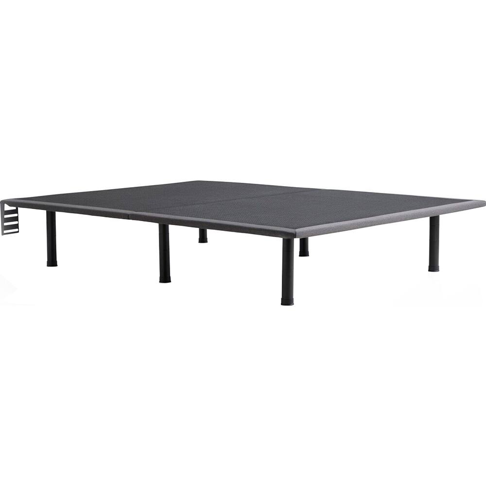 Front. MALOU - MALOU Thin Deck Upholstered Platform Bed Frame - King - Gray.