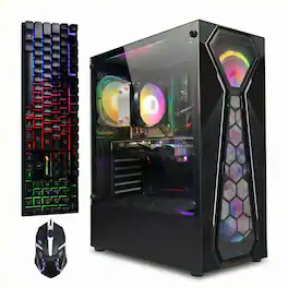 STGAubron - Gaming PC Computer Desktop, AMD Ryzen 5 5500 up to 4.2Ghz, GeForce RTX 2060 Super 8G, 16G DDR4, 1T SSD, WIN11H - Black