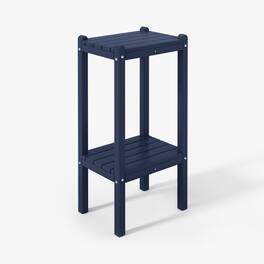 WestinTrends - Malibu 36" Outdoor Adirondack HDPE 2-Tier Patio Side Table - Navy Blue