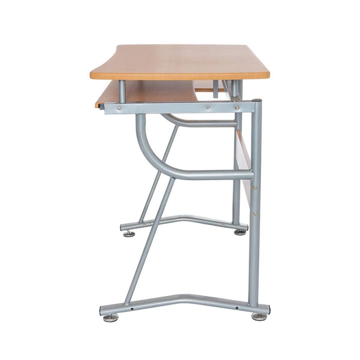 Back. Hivvago - Compact Contemporary Computer Desk in Light Cherry Finish - Brown.