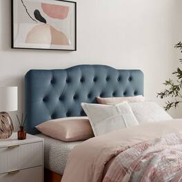 Annabel Diamond Tufted Performance Velvet Headboard by Modway - Cadet Blue
