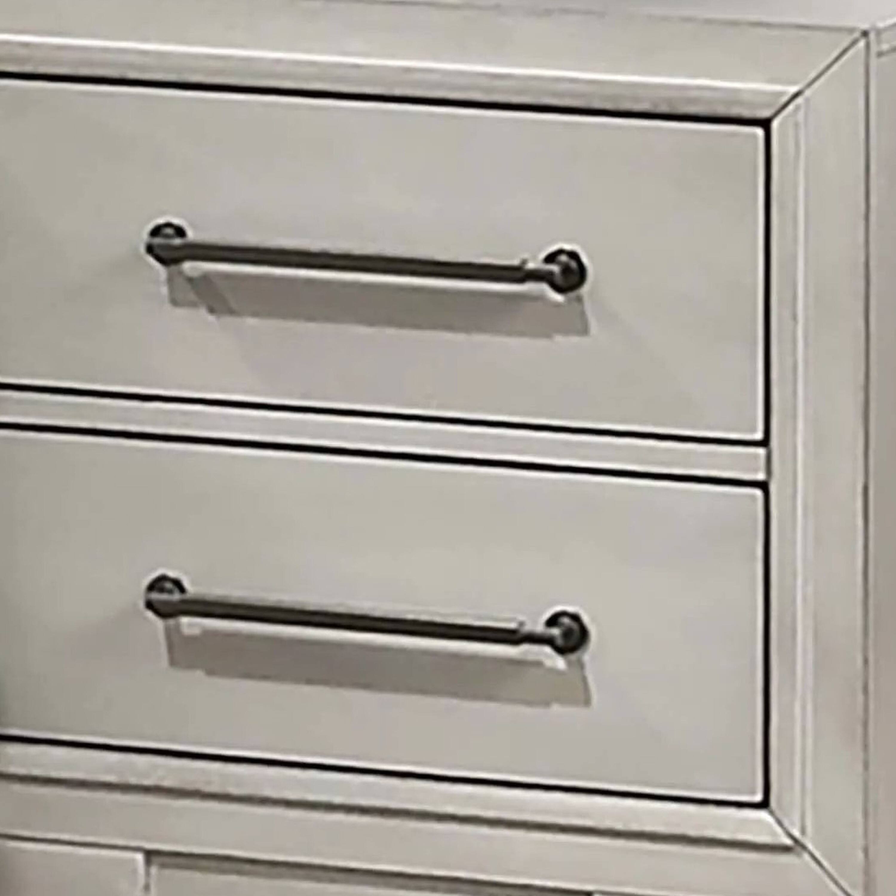Alt View 2. Manhattan Lane - Jaxen Nightstand End Table, Rubberwood, 2 Drawers, 23 Inch - Antique White.
