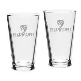 Jardine - Piedmont Technical College Two-Piece 16oz. Classic Pub Glass Set - Multicolor