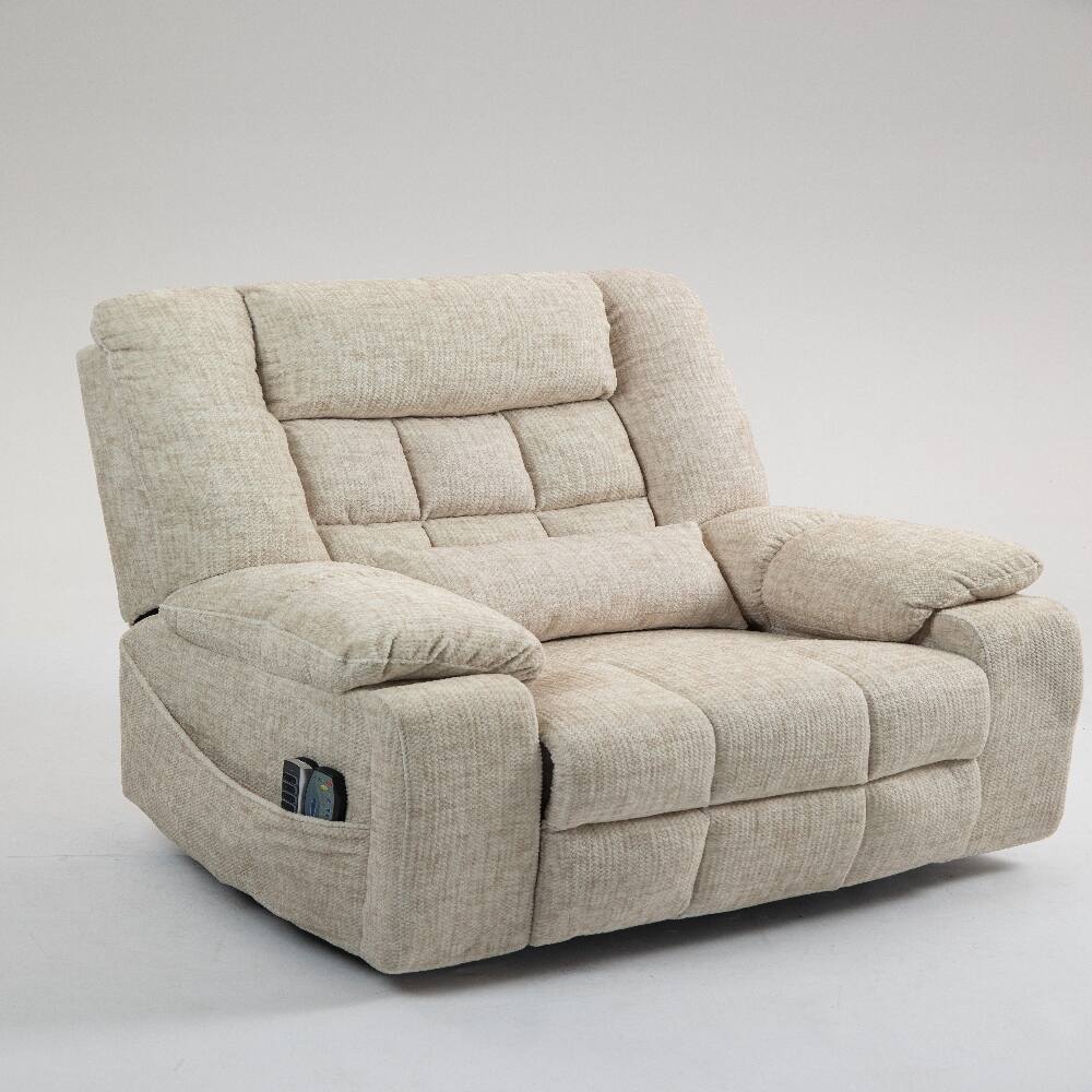 Alt View 10. Ropilly - Ropilly power lift recliner for big and tall seniors lay flat lift chair with heat and massage cream chenille - Cream.