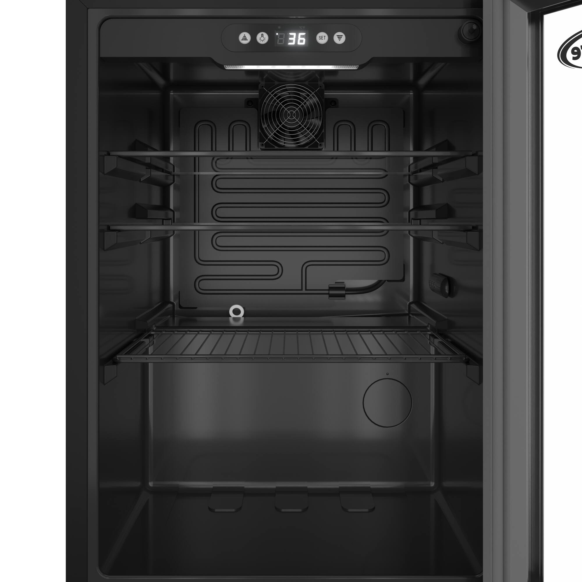Alt View 7. Koolmore - 17 in. 70-Can Beverage Refrigerator with Stainless Steel Trim, 2.5 cu. ft. (KM-BR25SS) - Black.