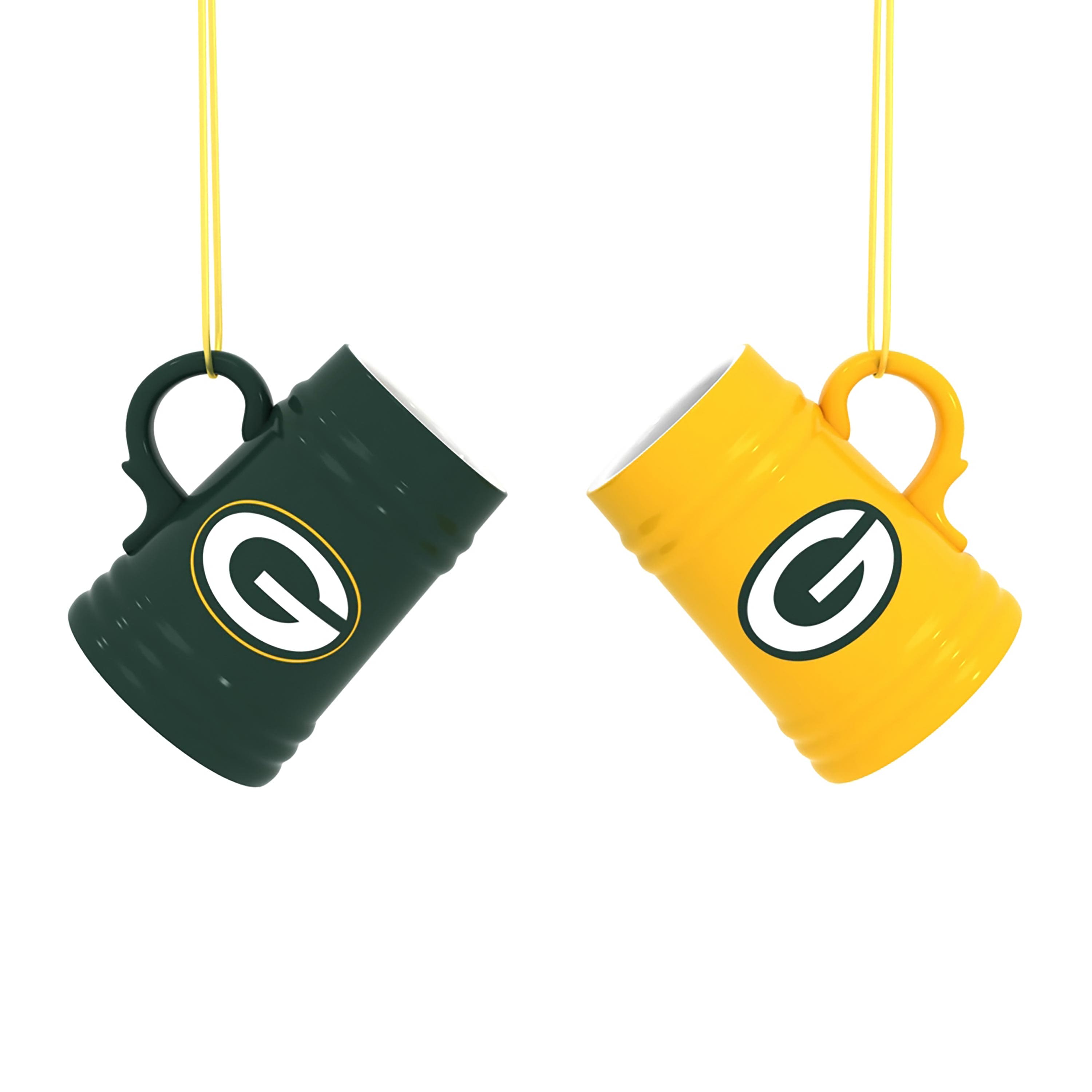 Front. Evergreen Enterprises - Green Bay Packers Two-Pack 3" Mini Stein Ornament Set - Multicolor.