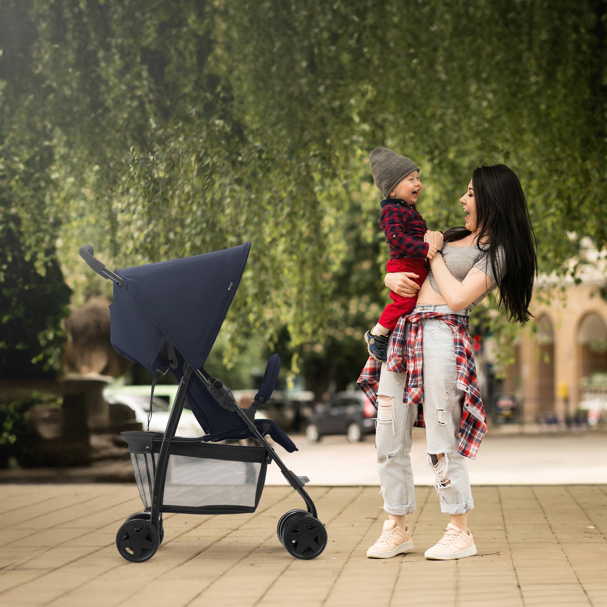 Alt View 5. hauck - hauck Sport T13 Lightweight Compact Foldable Stroller Push Chair, Dark Blue.