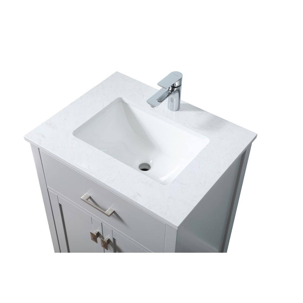 Alt View 1. Elegant Kitchen and Bath - 24 Inch SIngle Bathroom Vanity In Grey - Grey.
