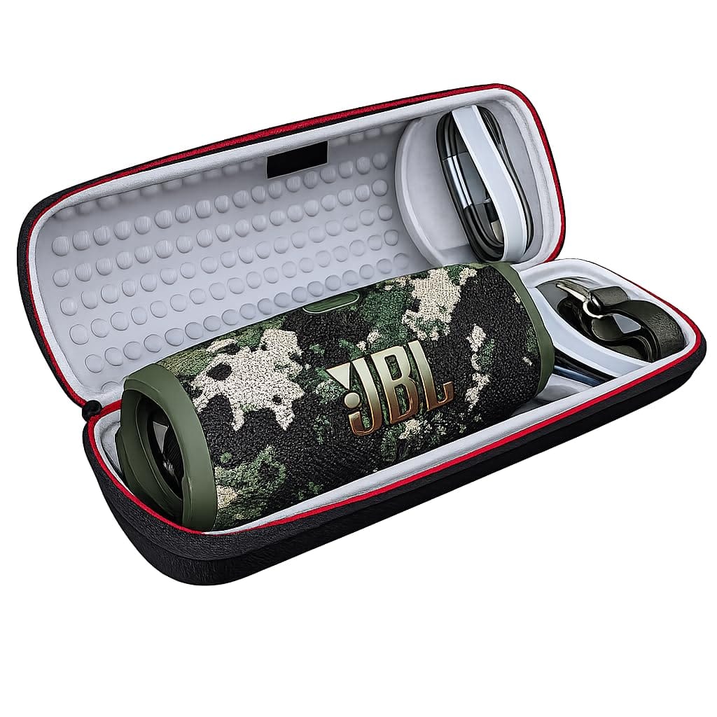 JBL - Charge 5 Portable Waterproof Bluetooth Speaker with Winguard Travel Case - Squad