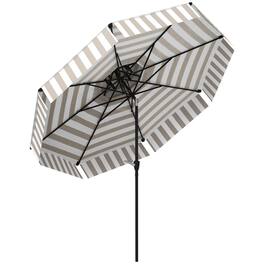 Outsunny - 8.6FT Patio Umbrella, UPF 30+ Outdoor Market Umbrella, 2-Tier Vented Patio Table Umbrella with Crank 8 Ribs - Light Gray