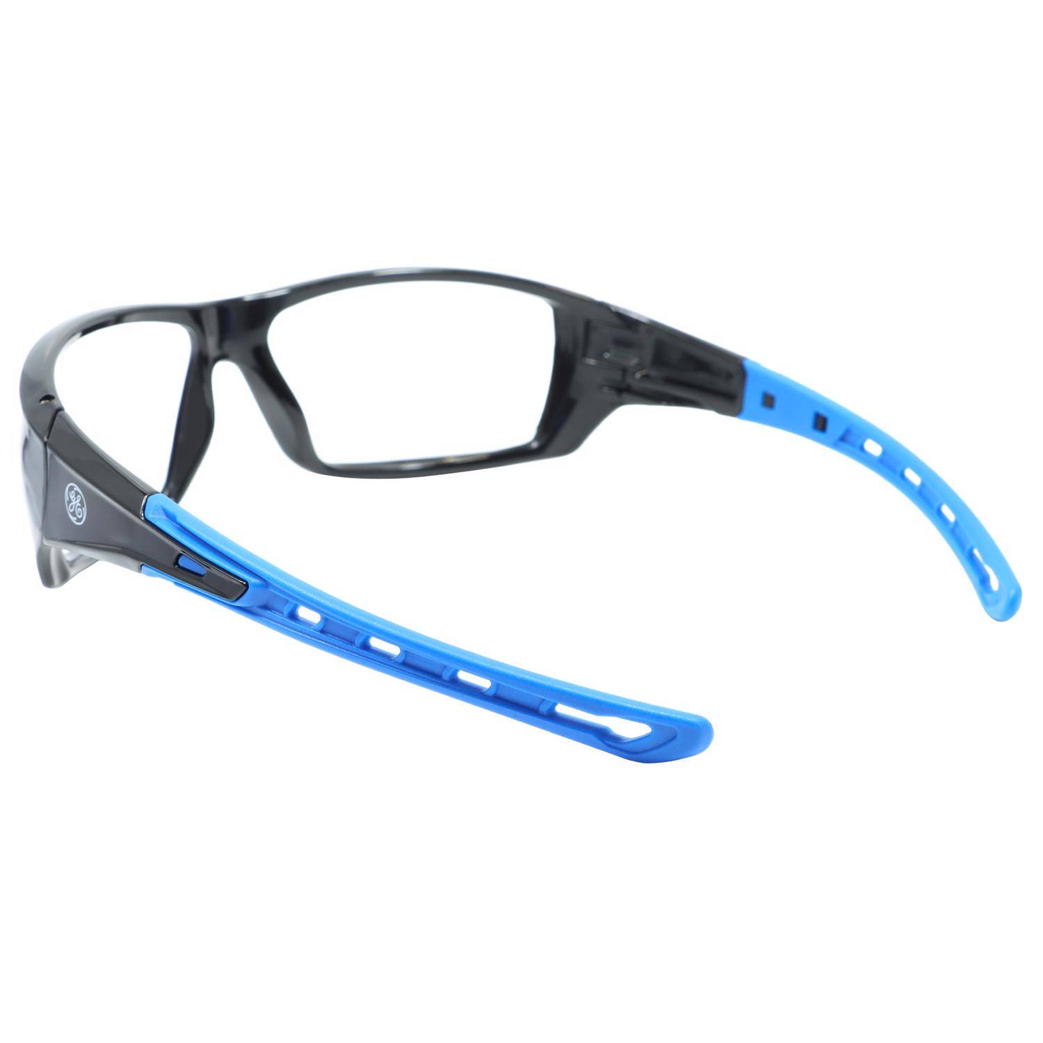 Left. General Electric - General Electric 04 Series Impact-Resistant Safety Glasses Clear Lens Black/Blue Frame 1 pk - Black | Blue.