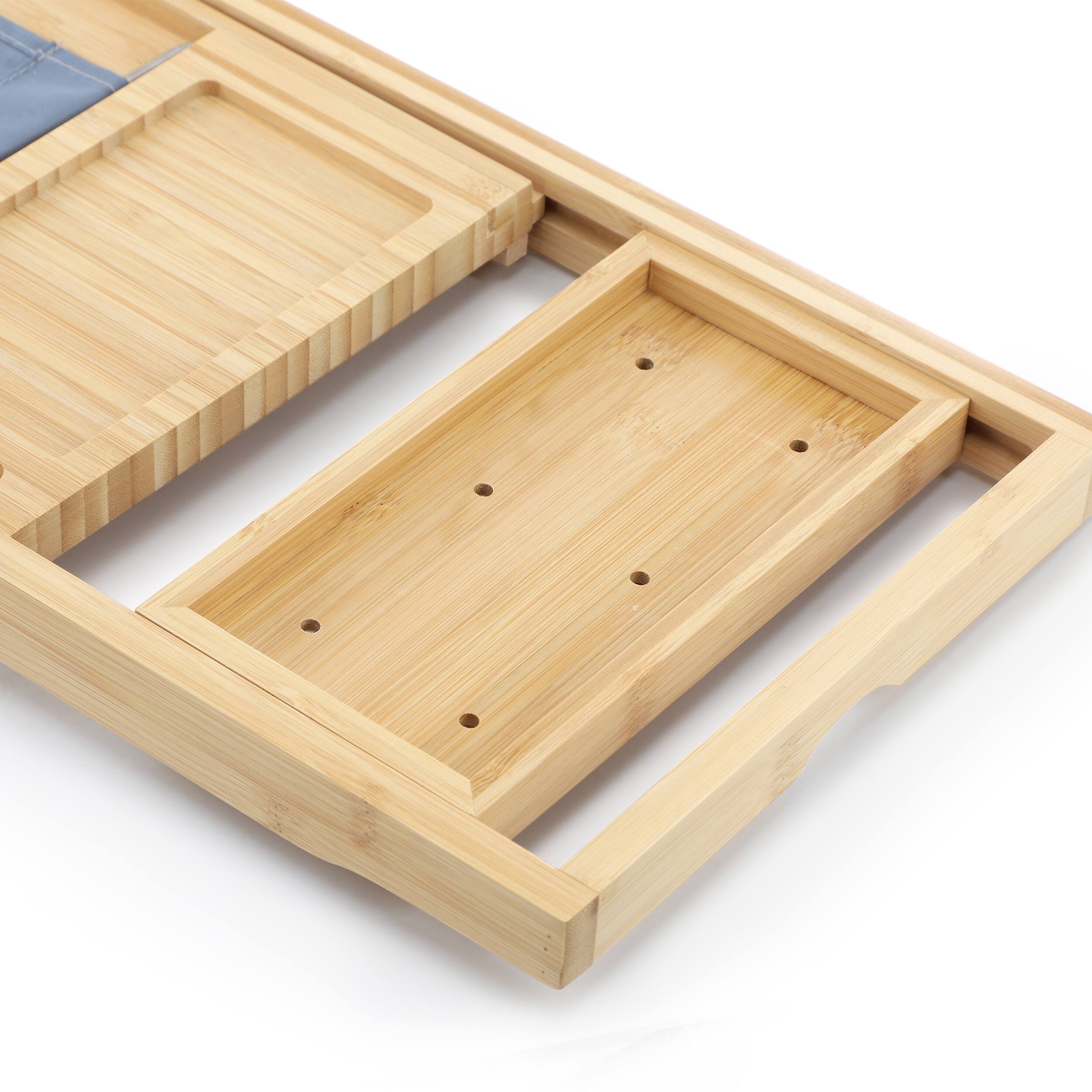 Alt View 5. MegaChef - MegaChef Expandable Bamboo Wood Bath Tray - Brown.