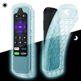 Kitcheniva - Shockproof Silicone Remote Case For Roku Voice Remote (RCAL7R) Blue Glow in the Dark - Blue Glow in the Dark