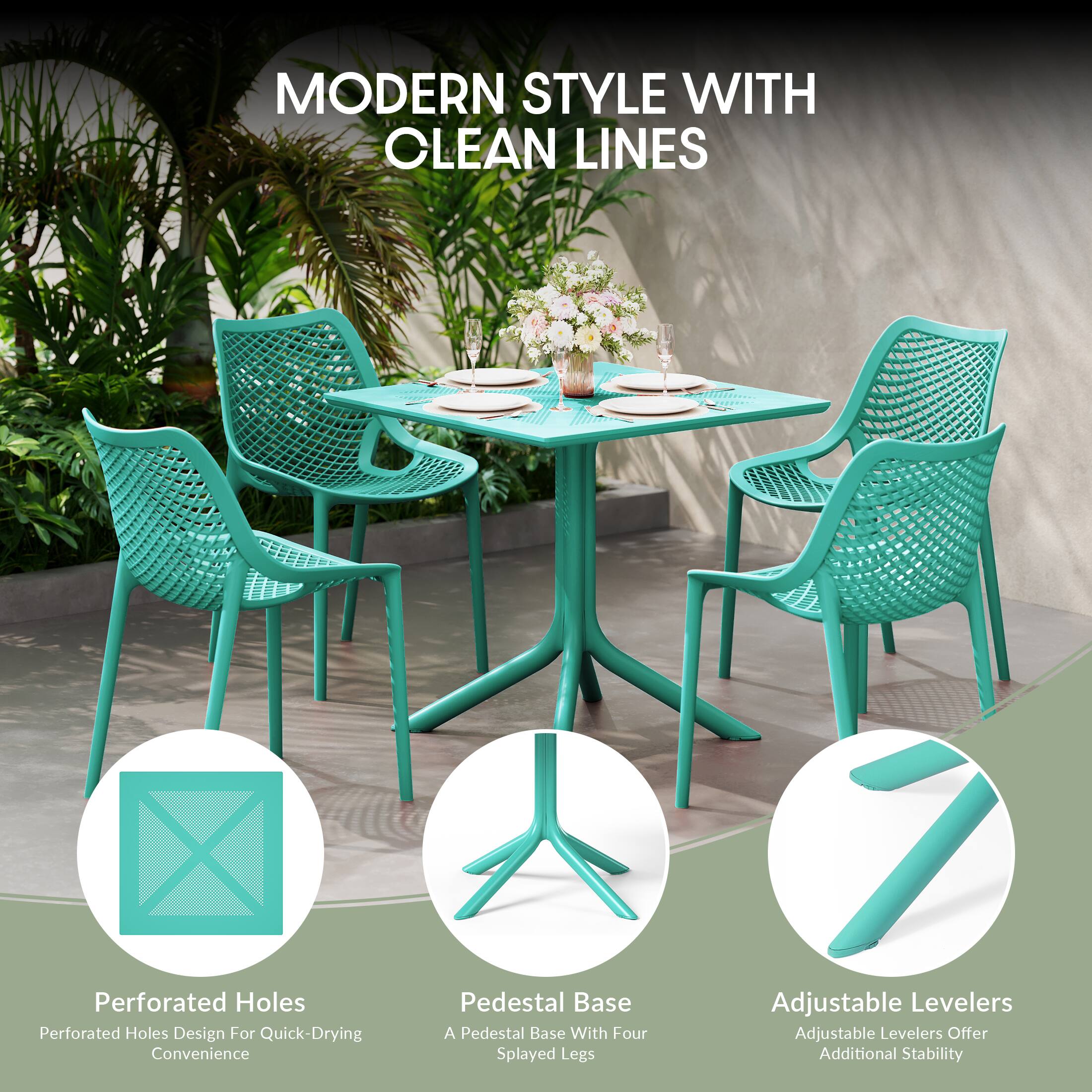 MODERN STYLE WITH CLEAN LINES

- Perforated Holes
  - Perforated Holes Design For Quick-Drying Convenience

- Pedestal Base
  - A Pedestal Base With Four Splayed Legs

- Adjustable Levelers
  - Adjustable Levelers Offer Additional Stability