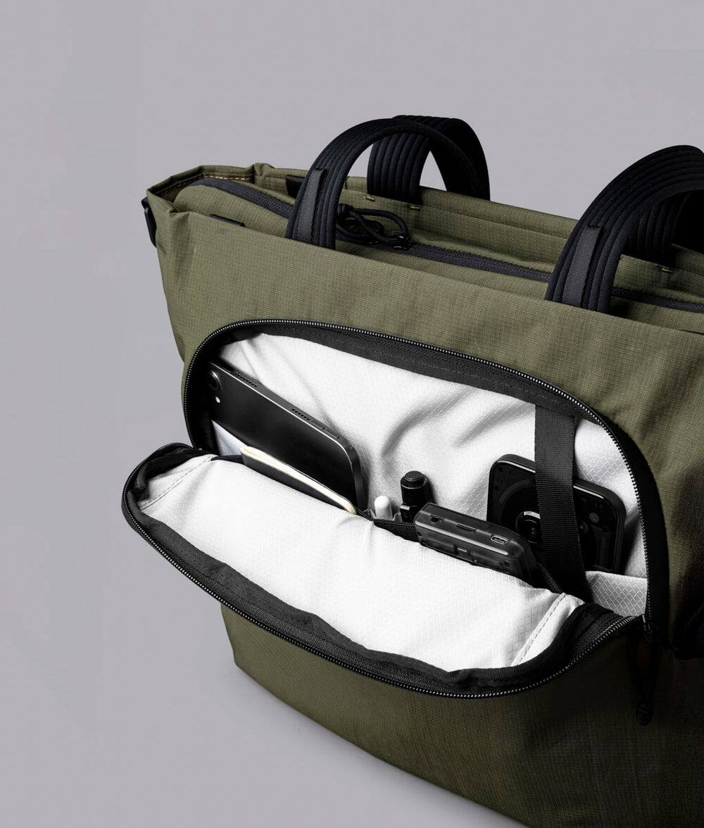 Alt View 1. ALPAKA - Bravo Tote V2 Work & Travel Laptop Tote Bag, Fits 16” MacBook Pro + 14” Tablet - Green Axoflux 400D.