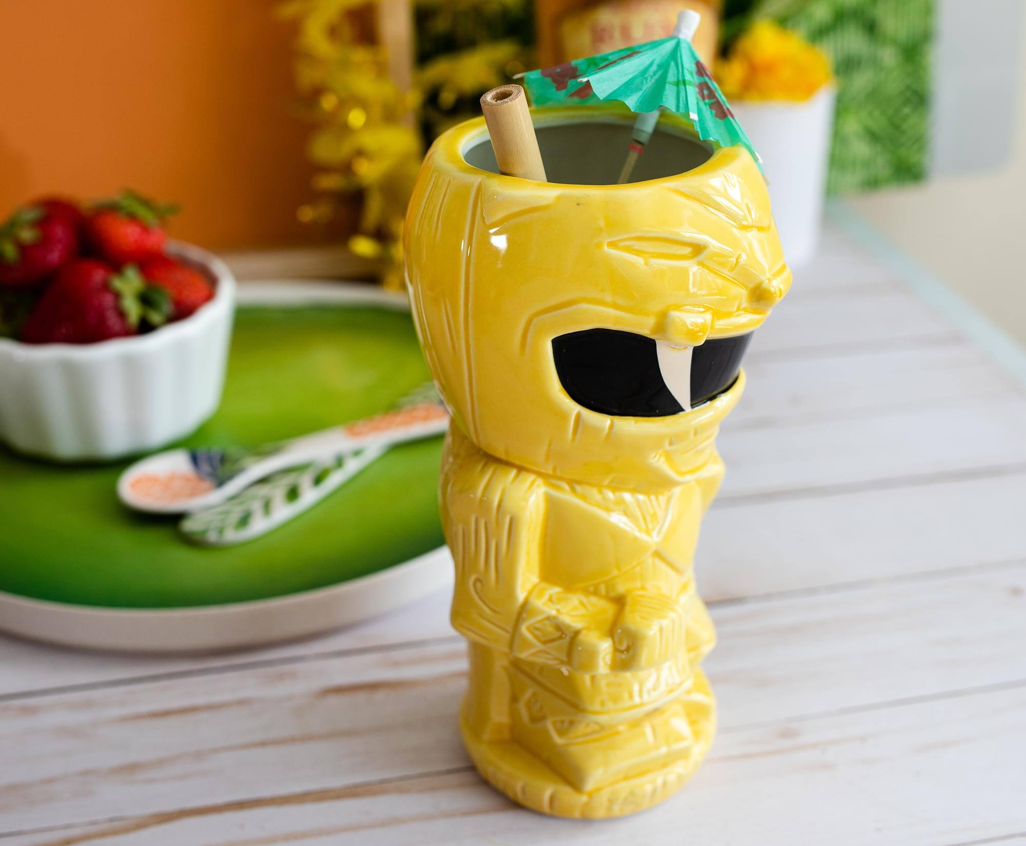 Alt View 3. Power Rangers - Geeki Tikis Power Rangers Yellow Ranger Ceramic Mug | Holds 15 Ounces - Yellow.