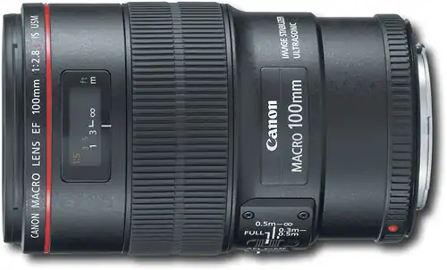 Front. Canon - EF100mm F2.8L Macro IS USM Lens for EOS DSLR Cameras - Black.