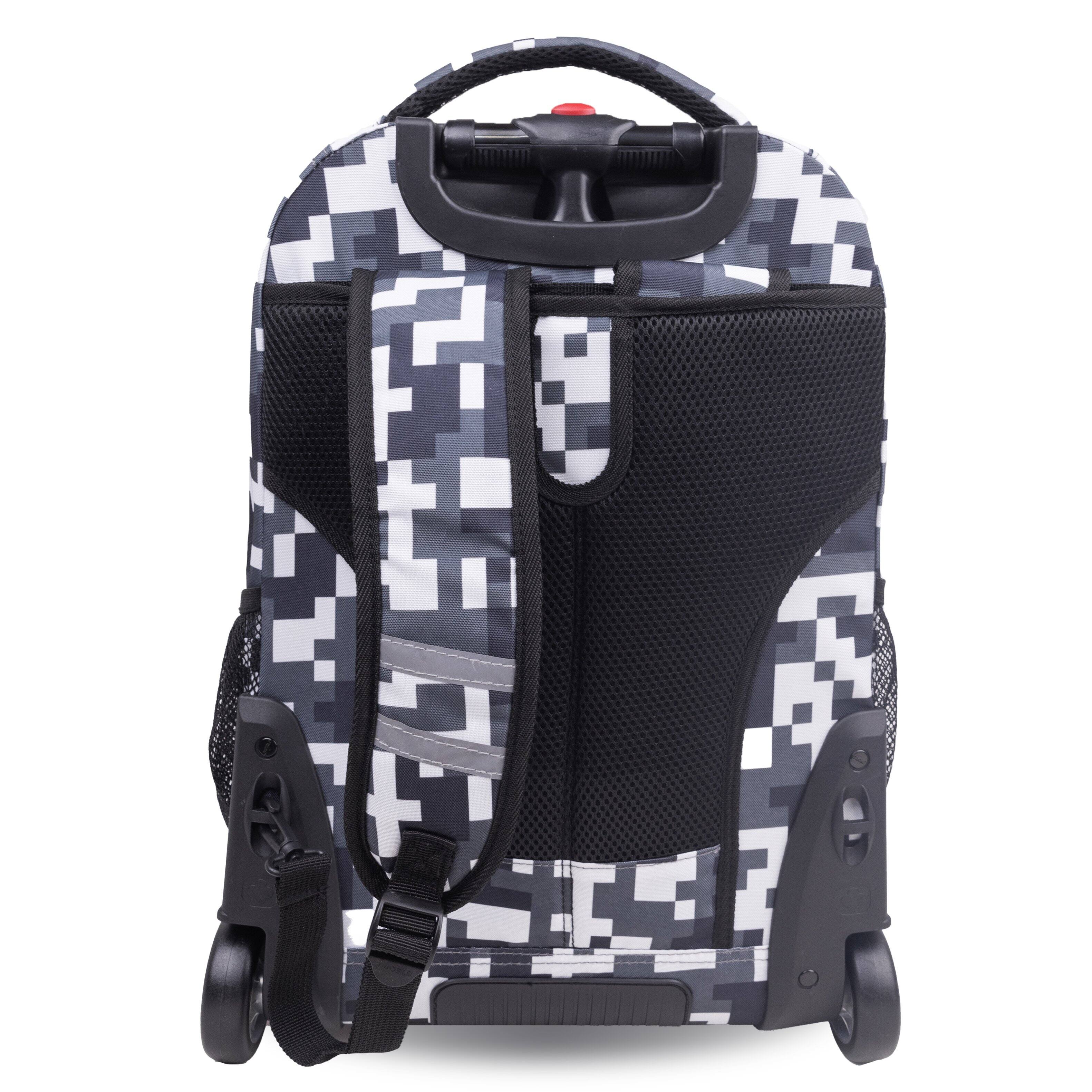Back. J World - J World Unisex Sundance 20" Rolling Backpack with Laptop Sleeve for School and Travel, Camo - CAMO.