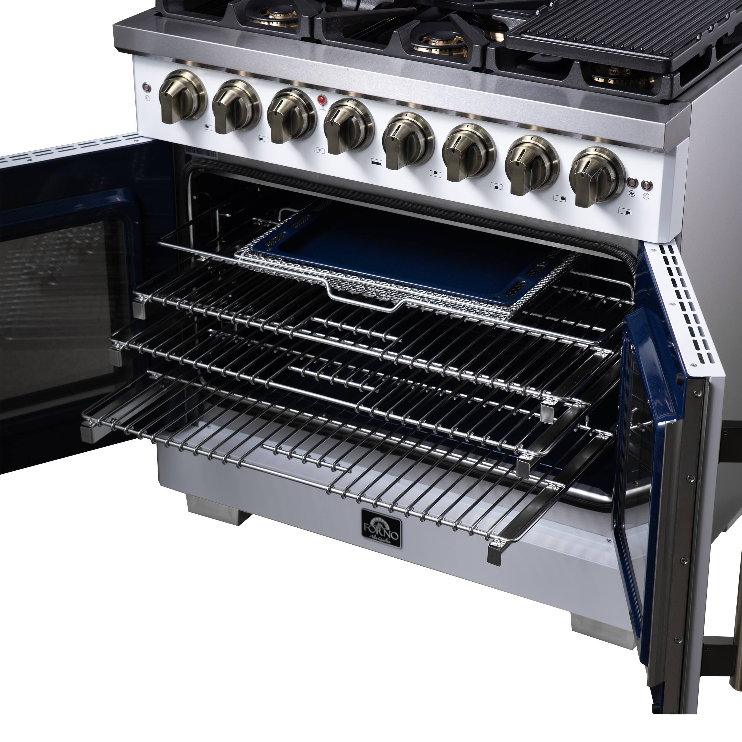 Alt View 11. Forno Appliances - Capriasca 5.36 Cu. Ft. Dual Fuel Range with French Door Design - White.