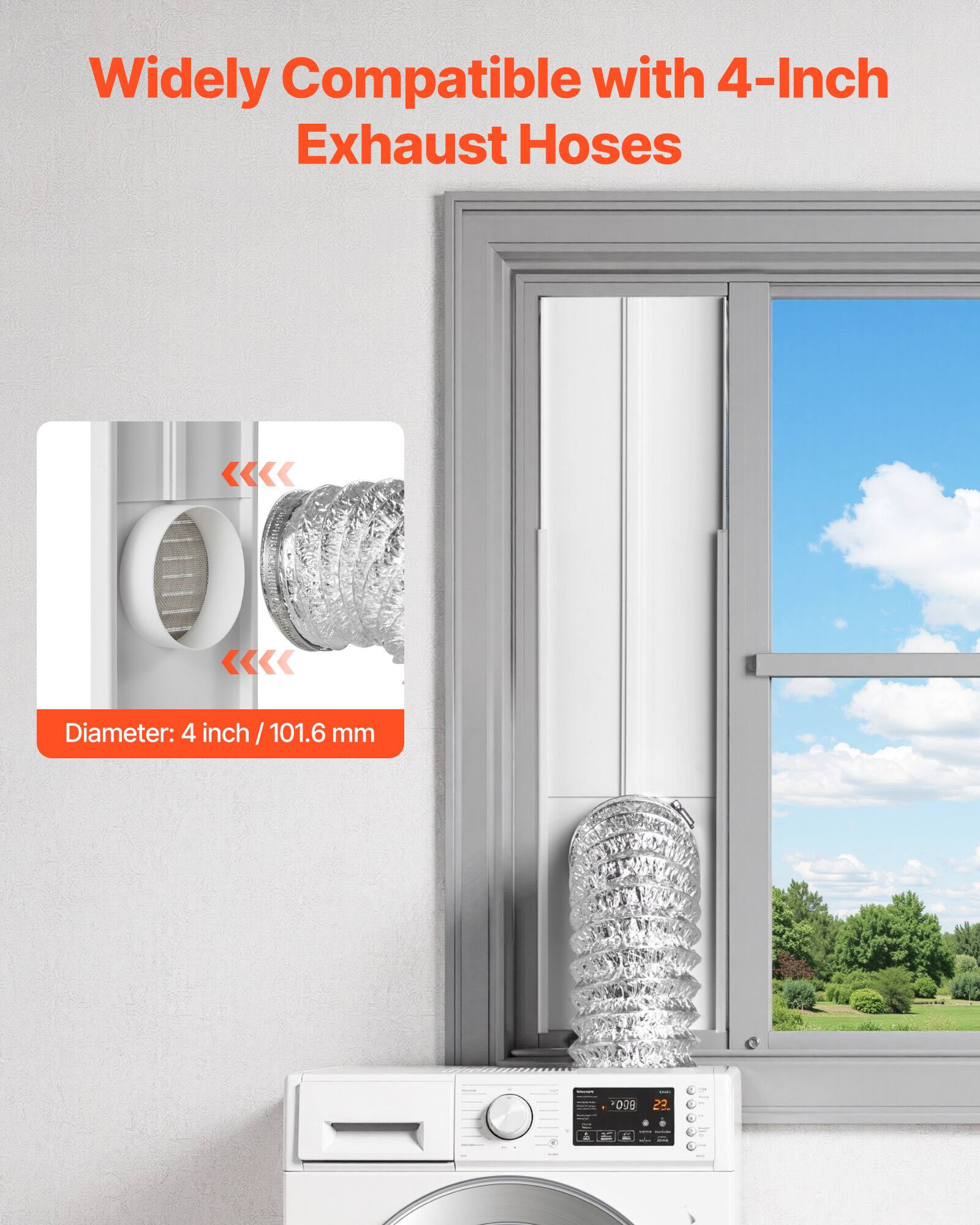 Widely Compatible with 4-Inch Exhaust Hoses  
Diameter: 4 inch / 101.6 mm