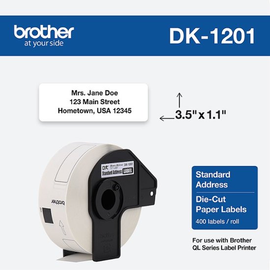 10 Rolls/4000 Labels with Refillable Cartridge Frame Replacement Labels,Compatible with Brother QL Label Printers BETCKEY 29mm x 90mm Compatible DK-1201 Standard Address 1-1/7 x 3-1/2 
