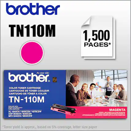 Front. Brother - TN110M Toner Cartridge - Magenta.