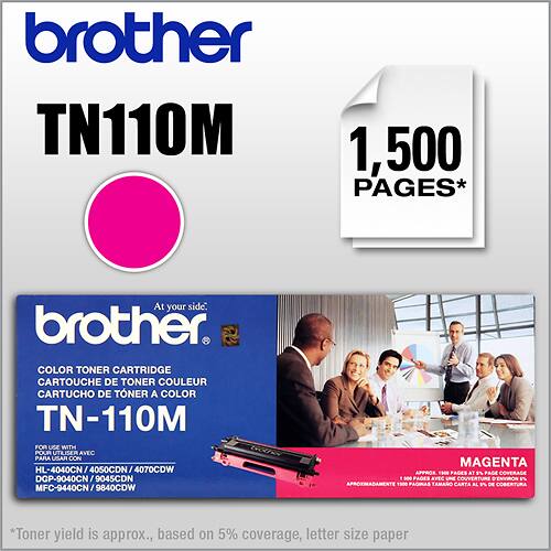Front. Brother - TN110M Toner Cartridge - Magenta.