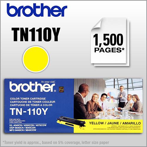 Front. Brother - TN110Y Toner Cartridge - Yellow.