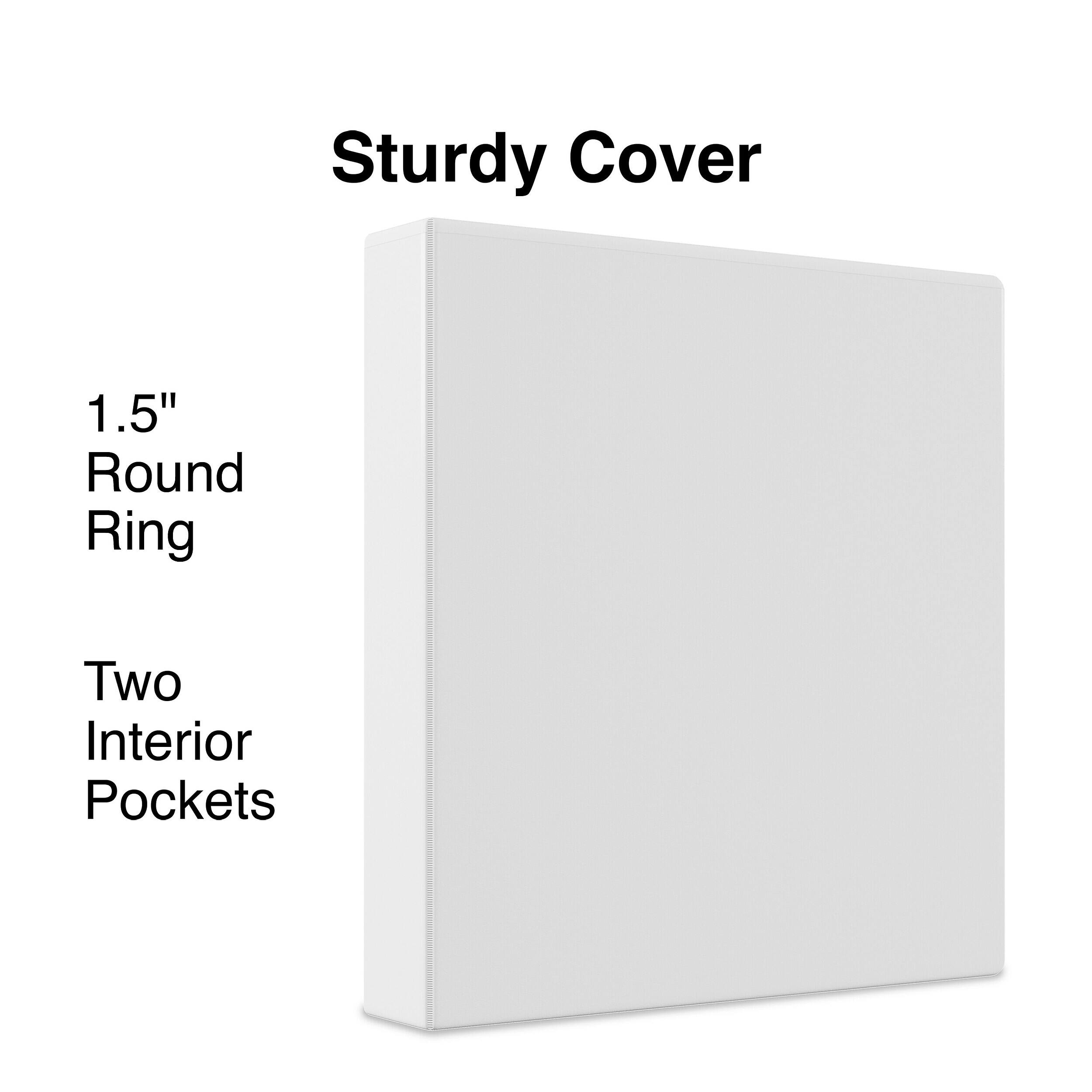 Sturdy Cover  
1.5" Round Ring  
Two Interior Pockets