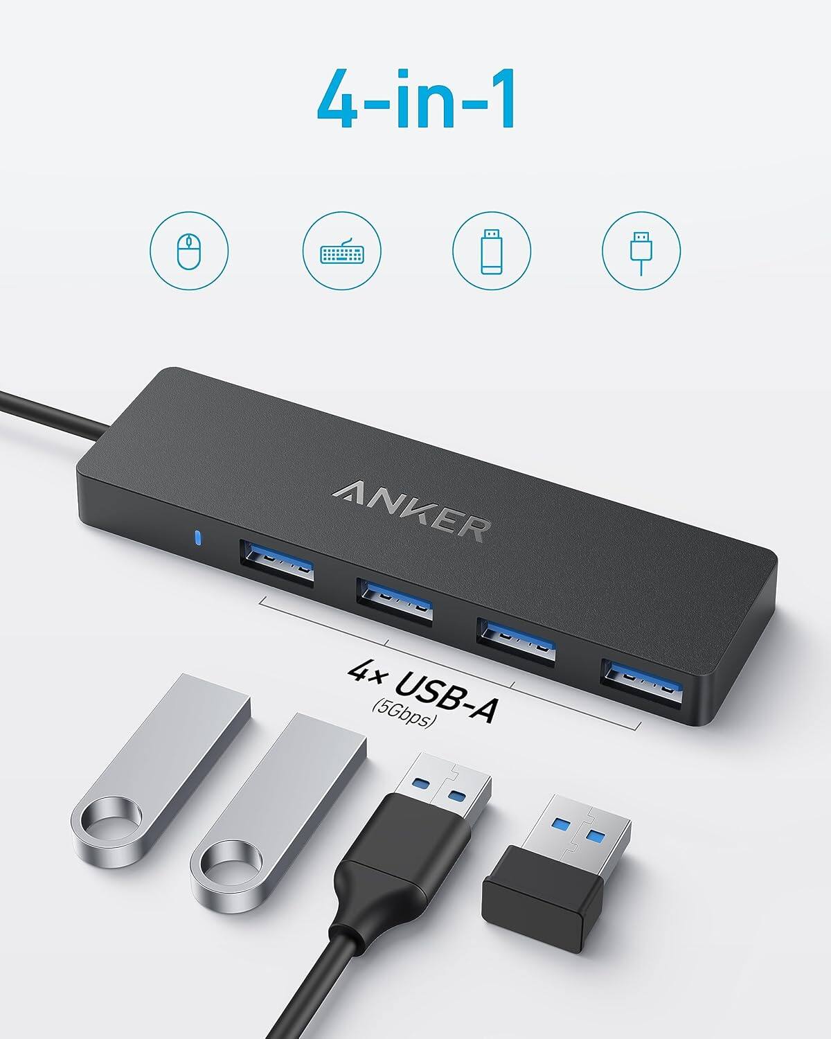 4-in-1 ANKER 4x (5Gbps) USB-A