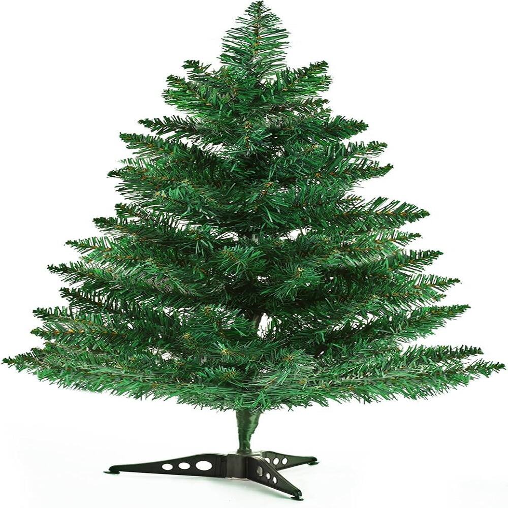 Front. RTMB - 2FT Mini Artificial Christmas Tree with Plastic Stand, Green - Green.