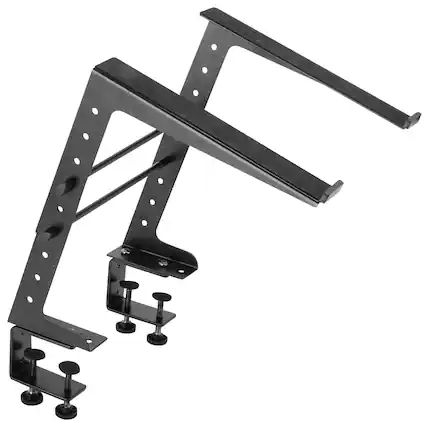 Front. On Stage Stands - Laptop Stand - Black.