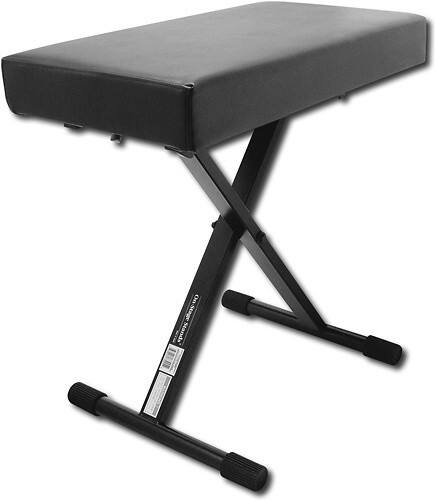 Angle Standard. On-Stage - Deluxe X-Style Keyboard Bench - Black.