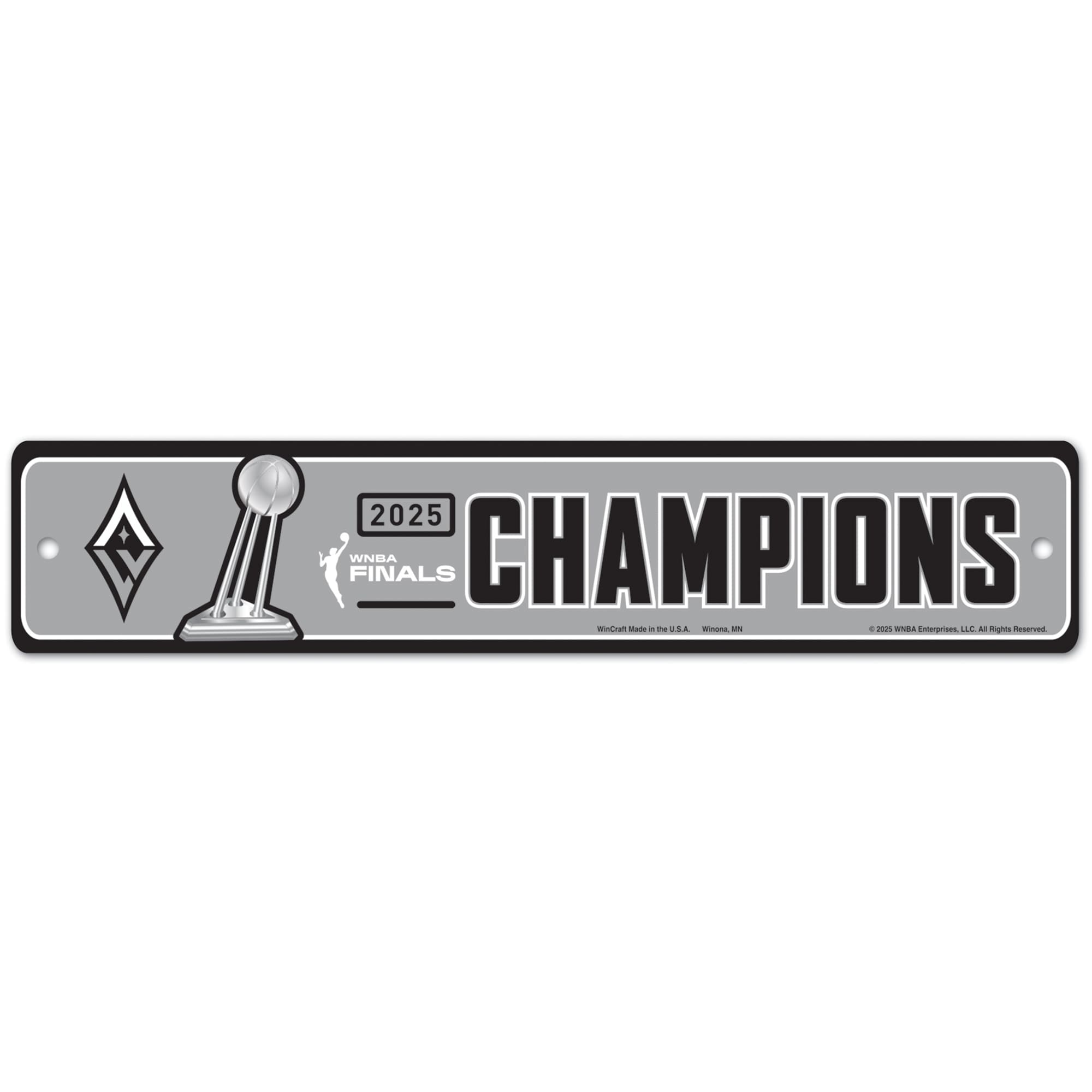 Las Vegas Aces 2025 WNBA Finals Champions 3.75" x 19" Street Sign