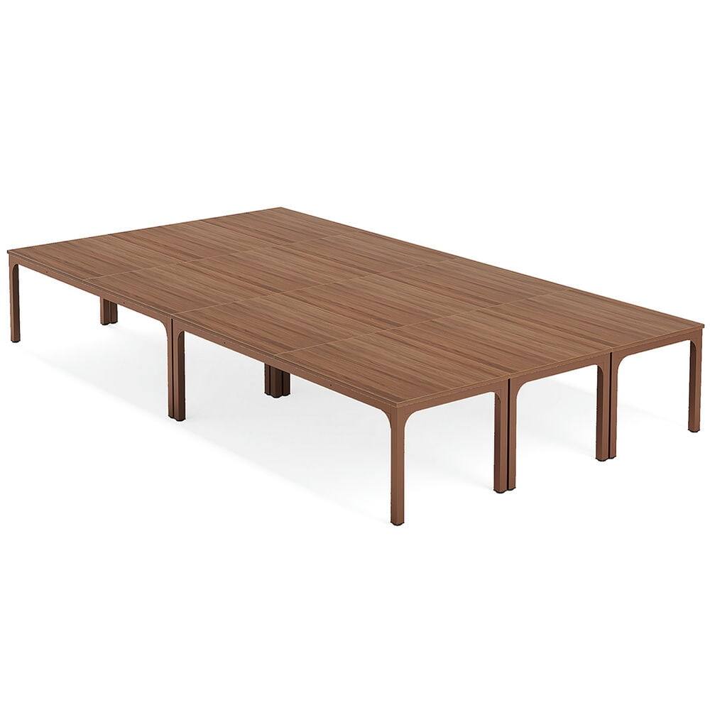 Back. Kadyn - Kadyn Dining Table, Living Room Table Rectangular, 78 inch Long Kitchen Table for 6-8 People,Brown - Brown.
