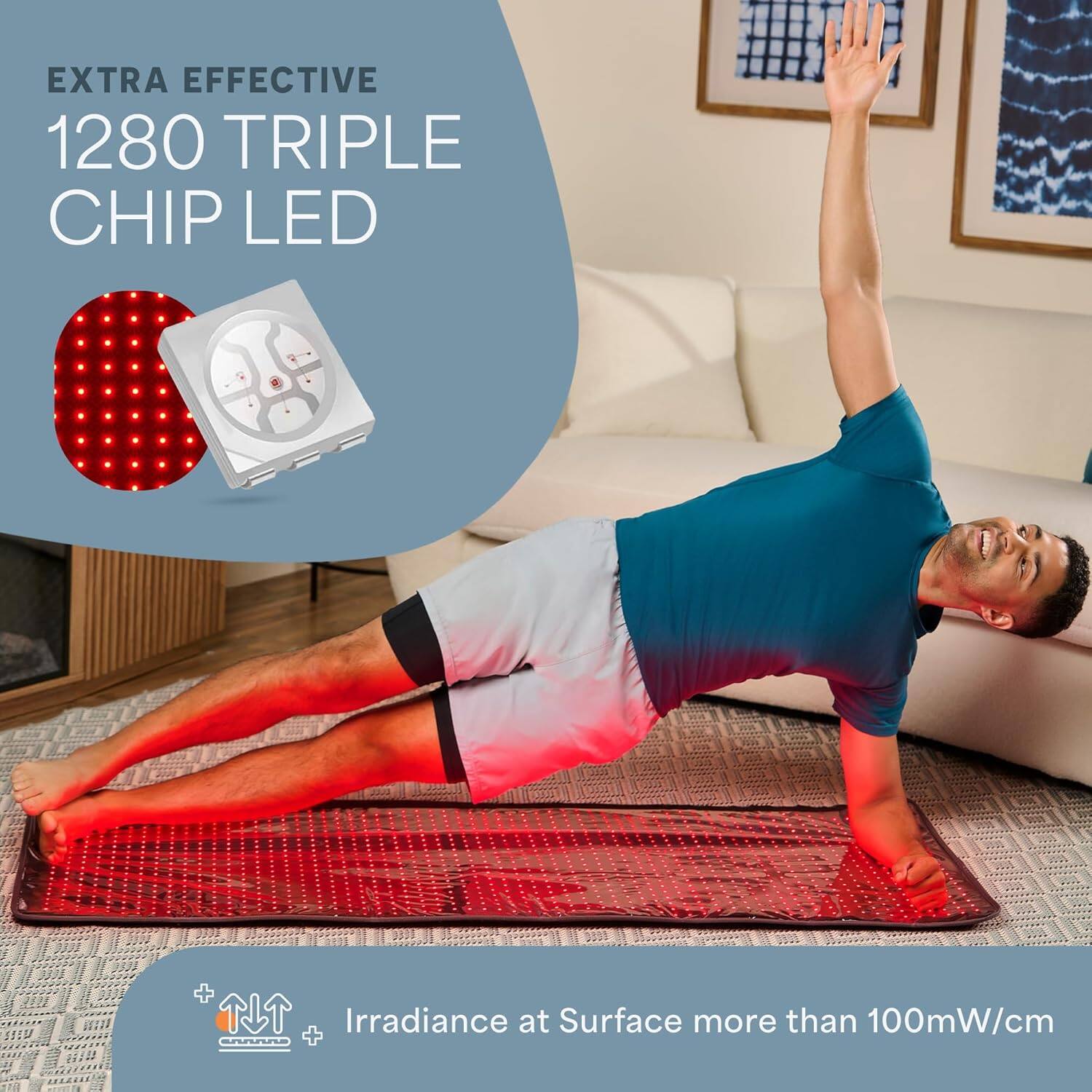 LifePro AllevaBody Fit Red Light Therapy Mat 1280 LEDs, 660nm