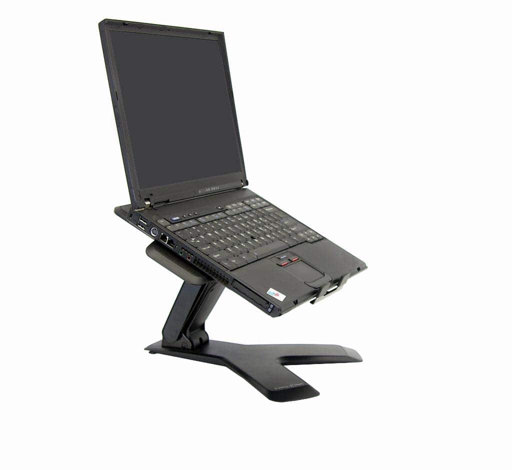 Ergotron - Notebook Lift Stand 6-inch Adjustable Tilt Vented Platform 360° Rotation Desk Mount Accessory Kit - Black