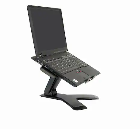 Front. Ergotron - Notebook Lift Stand 6-inch Adjustable Tilt Vented Platform 360° Rotation Desk Mount Accessory Kit - Black.