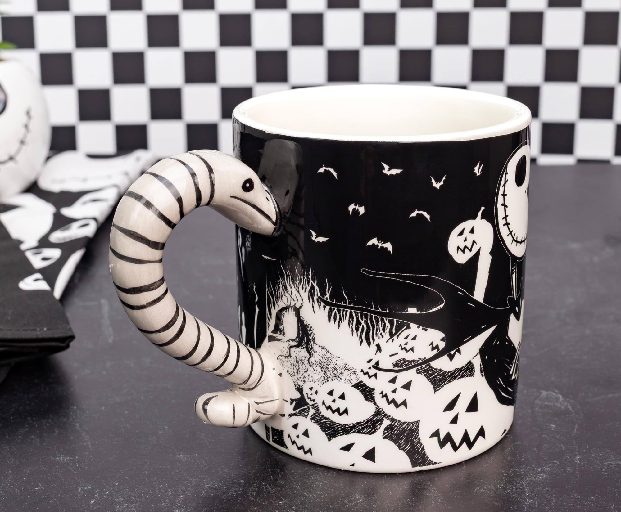 Alt View 4. Disney - Disney The Nightmare Before Christmas Moonlight Jack Mug With Sculpted Handle - Black.