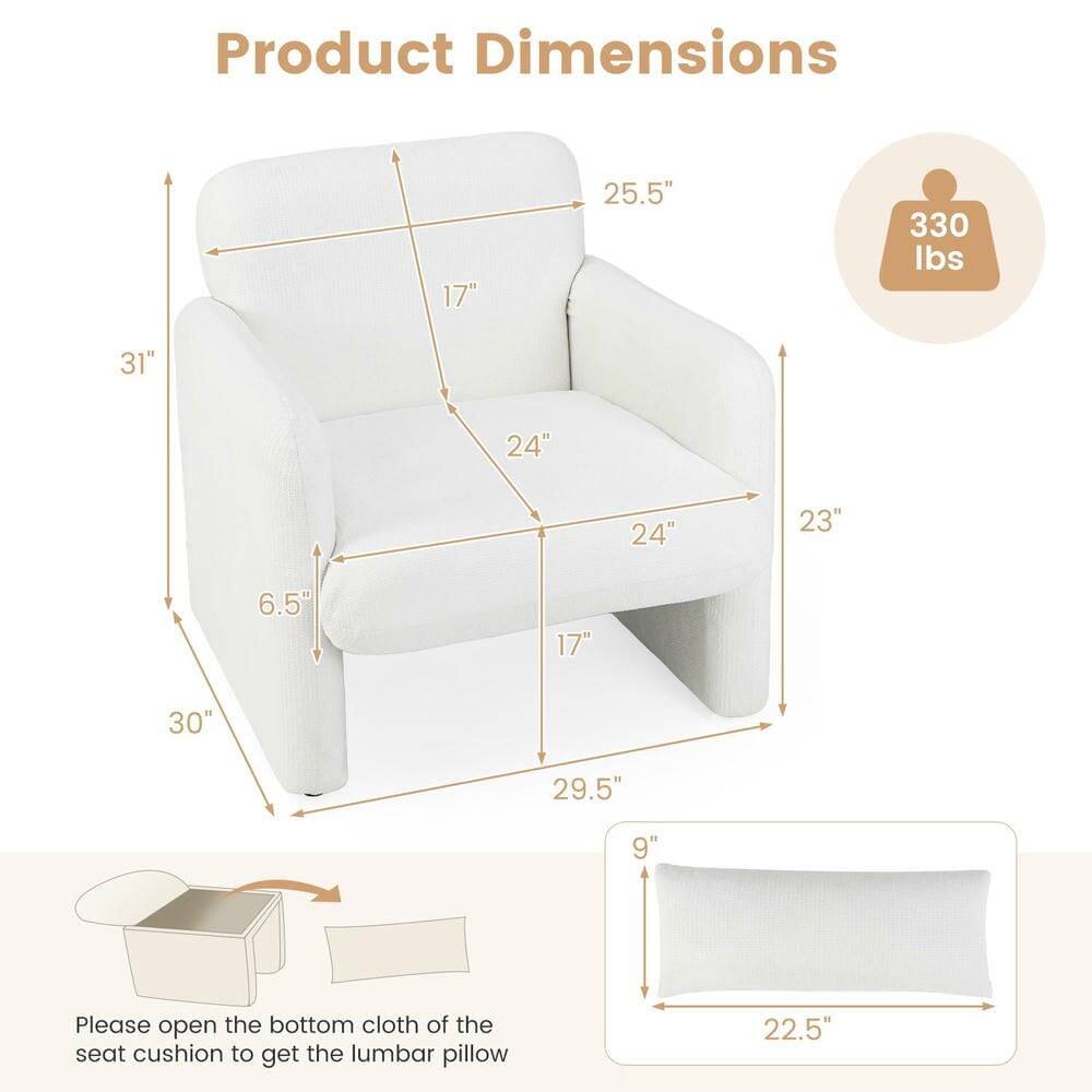 Product Dimensions: 17" x 25.5" x 330 lbs x 31" x 24" x 24" x 23" x 6.5" x 17" x 30" x 29.5" x 9"

Please open the bottom cloth of the seat cushion to get the lumbar pillow (22.5")