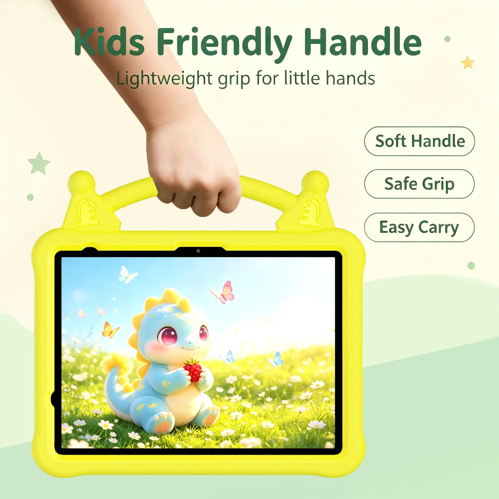 Kids Friendly Handle  
Lightweight grip for little hands  
Soft Handle  
Safe Grip  
Easy Carry