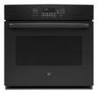 GE - 30" Built-In Single Electric Convection Wall Oven - Black - Larger Front