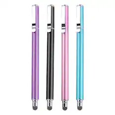 Front. Unique Bargains - 4pcs Stylus Pens for Touch Screens Universal Capacitive Stylus Pencil Sensitivity for Phone Tablet Touch Screen Device - Black Blue Purple Pink.