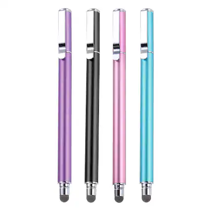 Front. Unique Bargains - 4pcs Stylus Pens for Touch Screens Universal Capacitive Stylus Pencil Sensitivity for Phone Tablet Touch Screen Device - Black Blue Purple Pink.