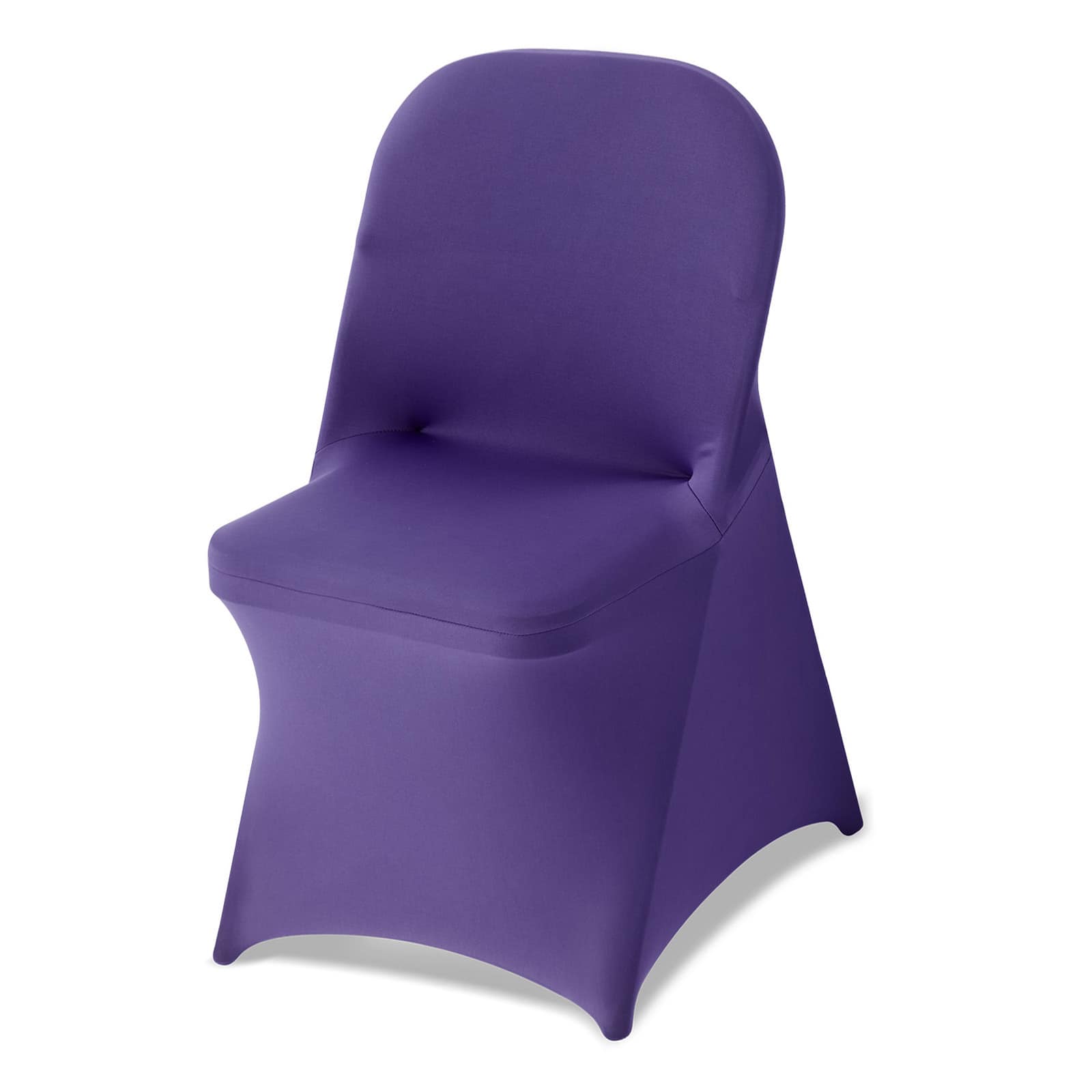 VEVOR - 50 Pcs Purple Chair Covers, Polyester Spandex Chair Cover, Stretch Slipcovers for Wedding Party Dining Banquet - Blue