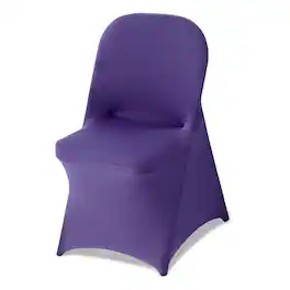 VEVOR - 50 Pcs Purple Chair Covers, Polyester Spandex Chair Cover, Stretch Slipcovers for Wedding Party Dining Banquet - Blue