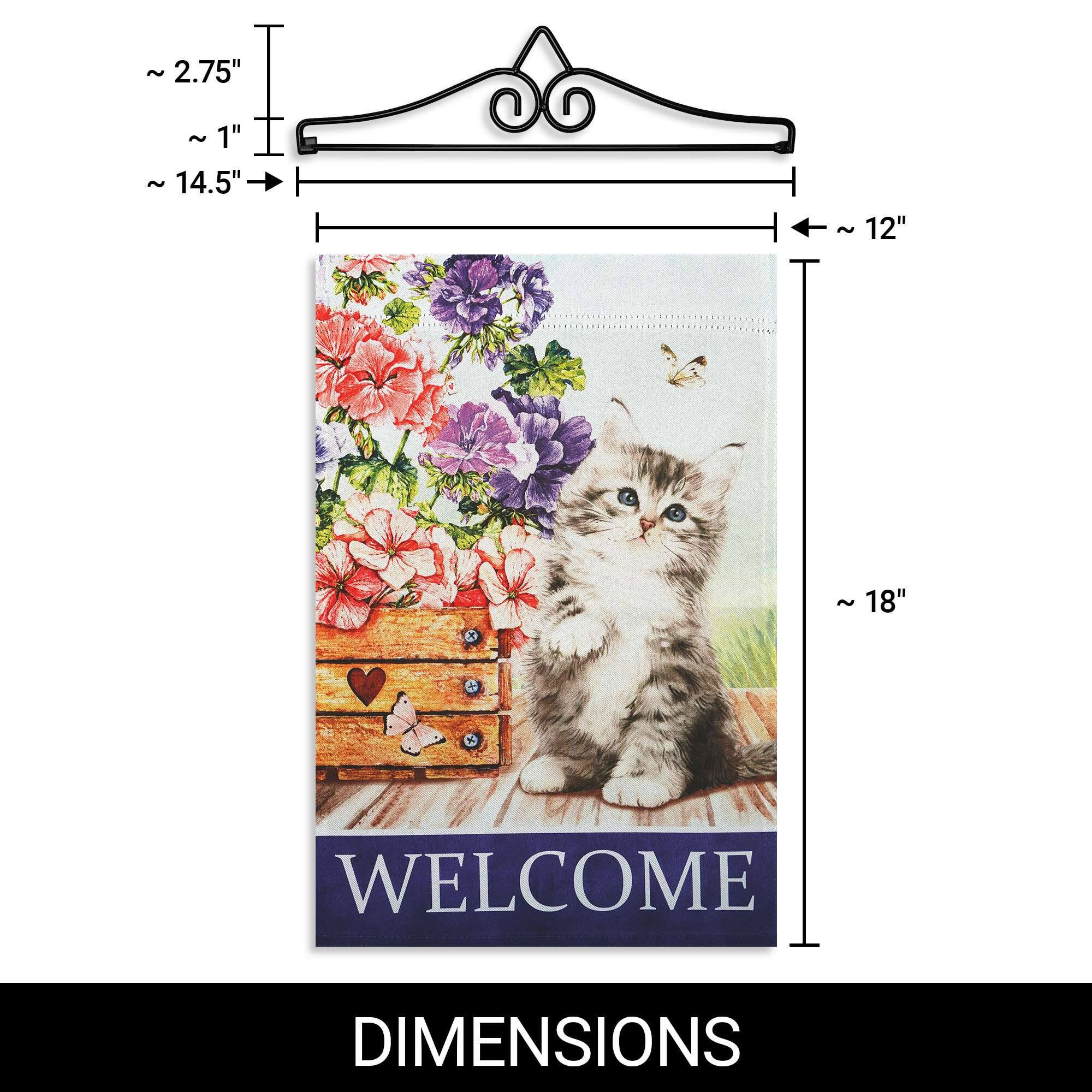 ~ 2.75"  
~ 1"  
~ 14.5"  
~ 12"  
~ 18"  

WELCOME  

DIMENSIONS