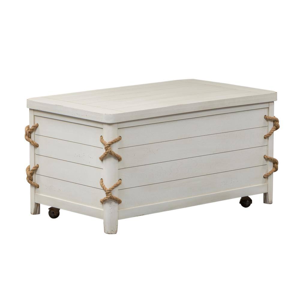 Back. Liberty Furniture Industries - Dockside Storage Trunk in White - White.
