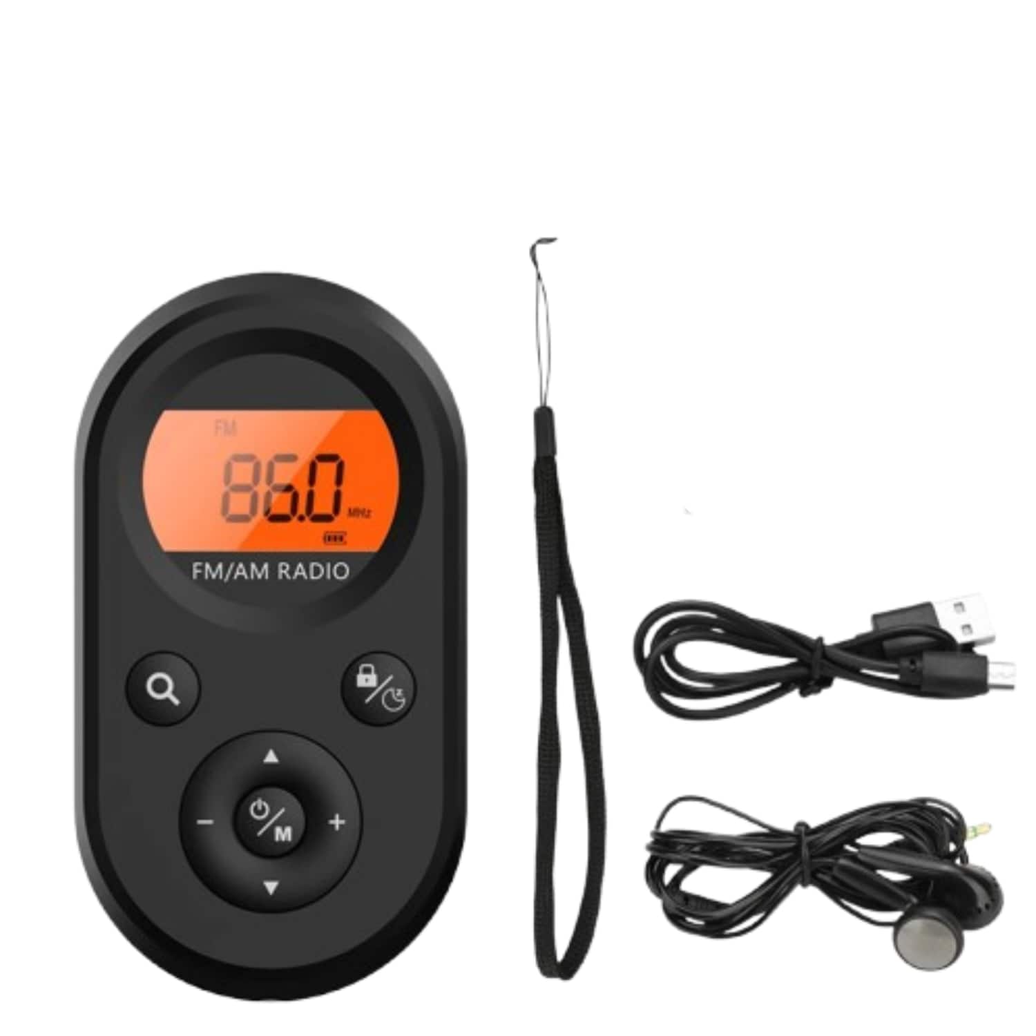 Home Collection - Rechargeable Portable Pocket AM/FM Radio with LCD Display