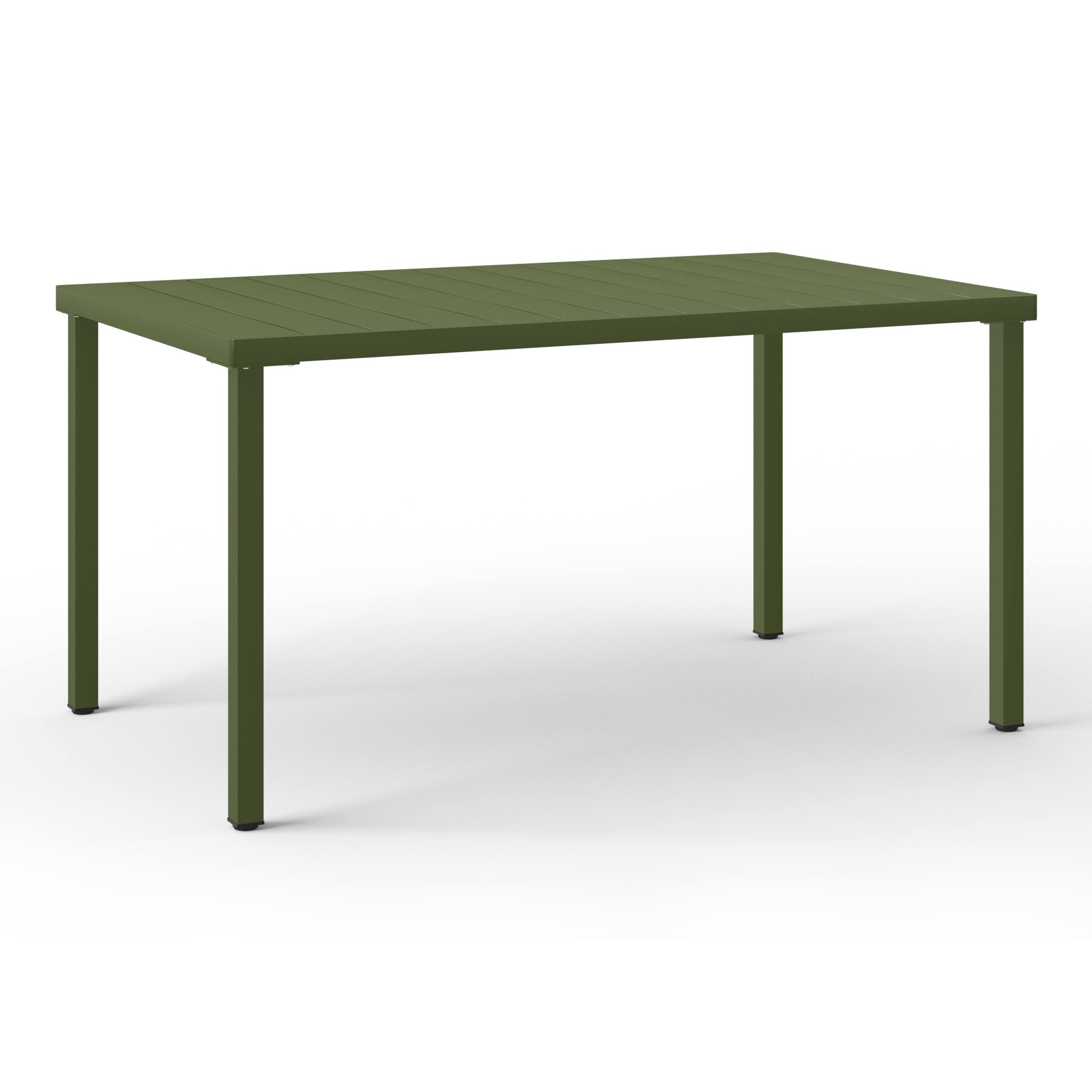 Left. WestinTrends - WestinTrends Playa 7-Piece Outdoor Metal Rectangle Patio Dining Table Set With Stackable Resin Patio Dining Chairs - Olive Green.